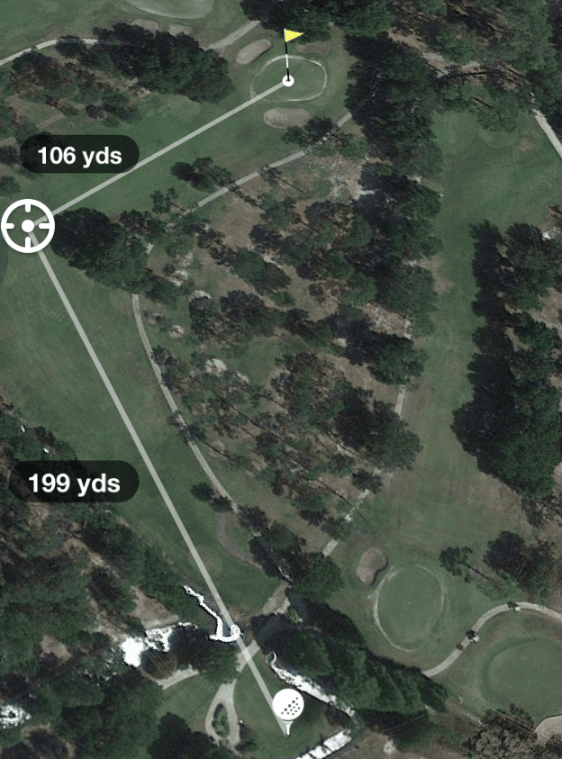 aerial photo of Hole 2 Par 4 308 Yards