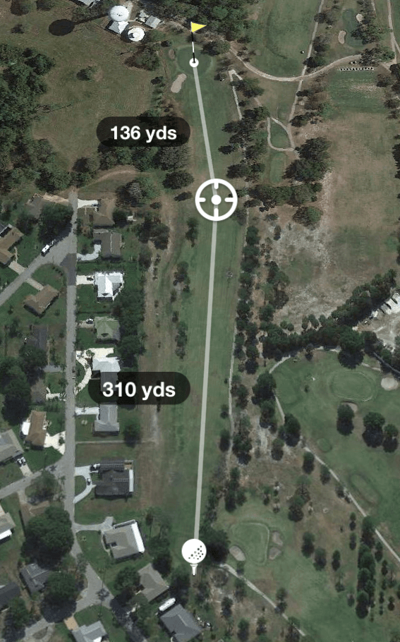 aerial photo of Hole 8 Par 5 448 Yards