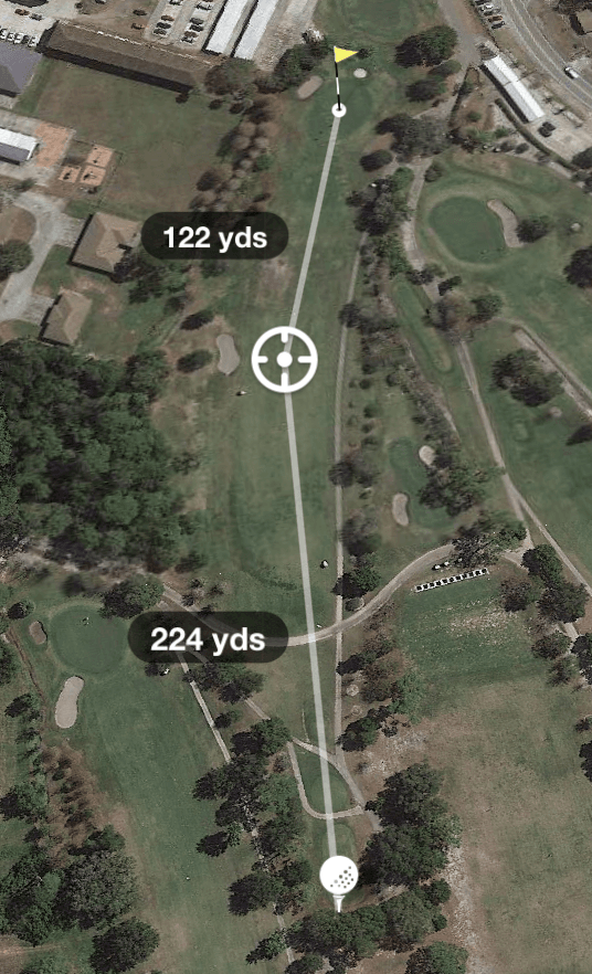 aerial photo of Hole 9 Par 4 347 Yards