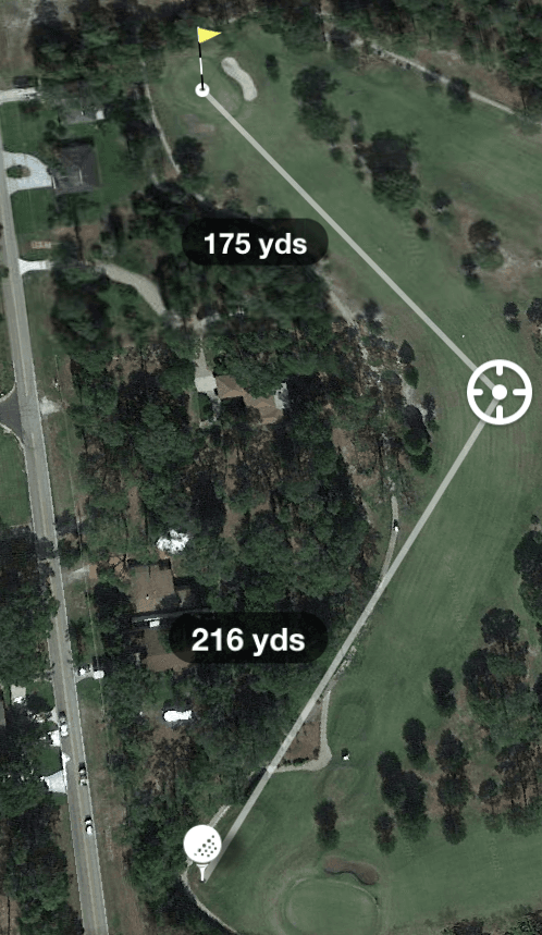 aerial photo of Hole 13 Par 4 392 Yards