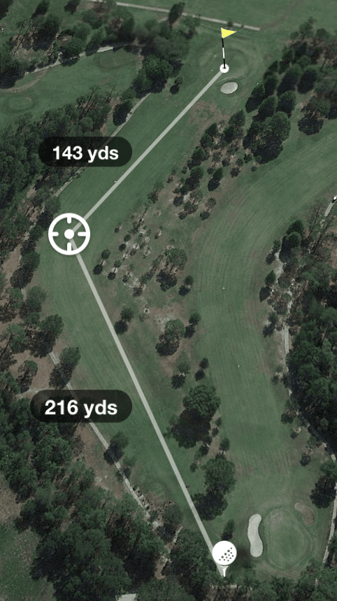 aerial photo of Hole 14 Par 4 357 Yards